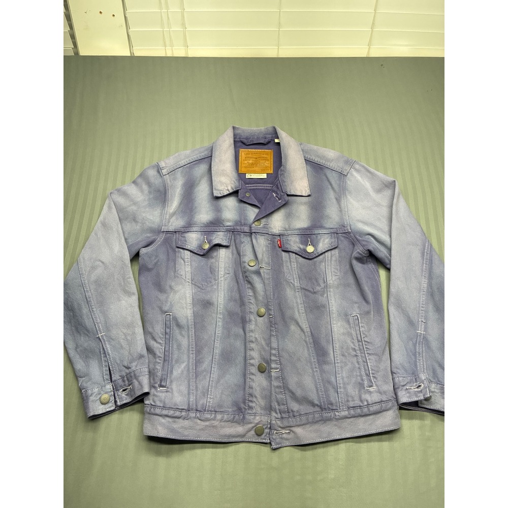 Levis Premium Relaxed Trucker Jacket XS Purple Sun Faded Denim Coat XS